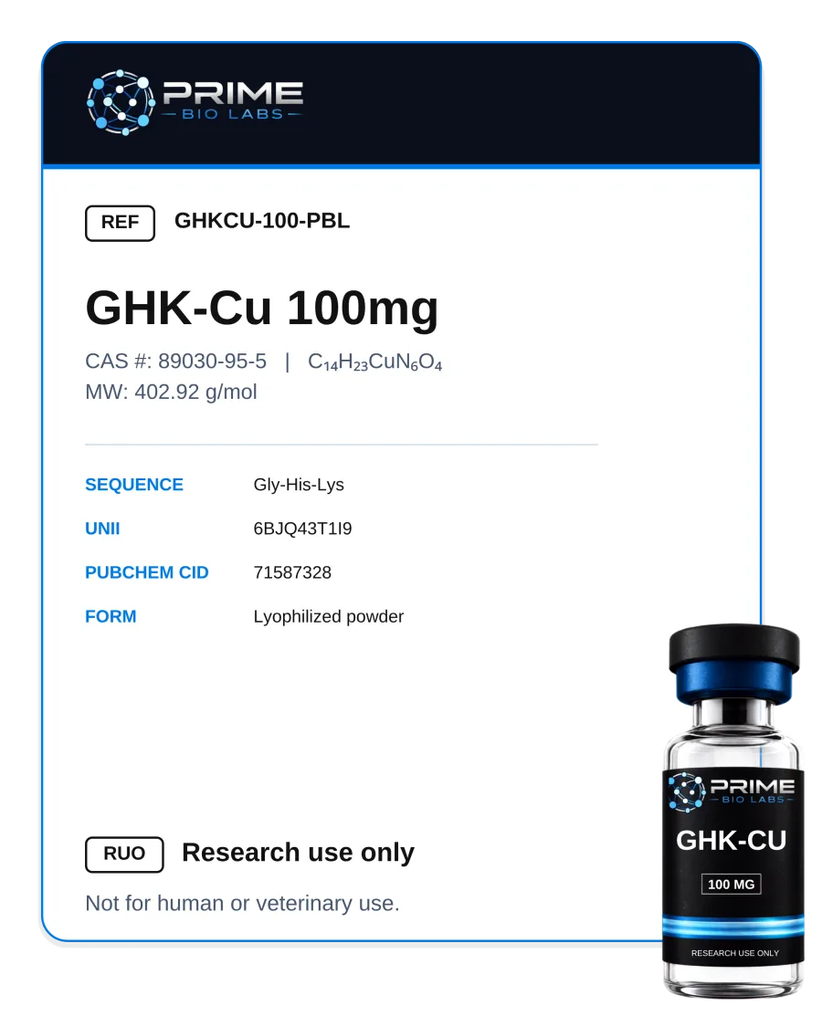 GHK-Cu (100 mg) — research-grade vial