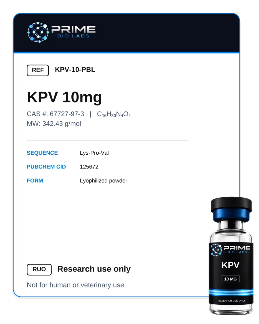 KPV (10 mg) — research compound, ≥98% purity by HPLC-UV